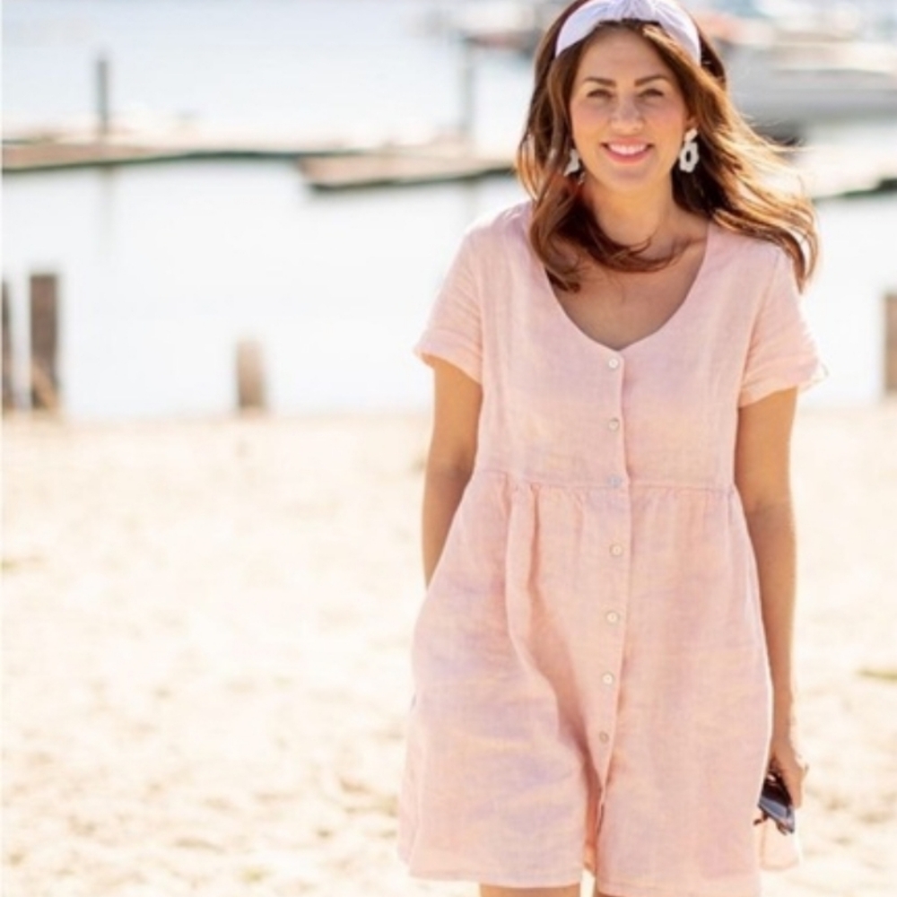 Jillian Harris x PRIV Light Pink Linen Tunic